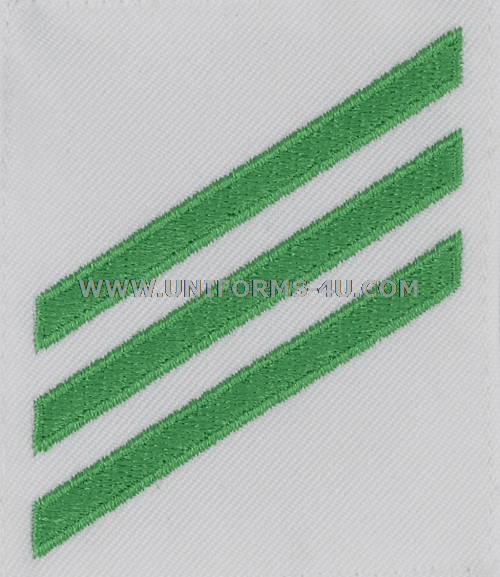 us navy female airman e3 green chevrons on white rating badge us navy female airman e3 green chevrons on white rating badge