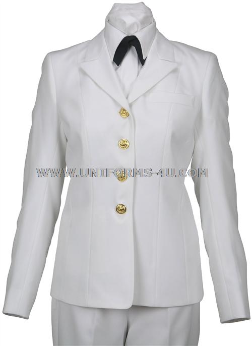 US NAVY FEMALE SERVICE DRESS WHITE COAT